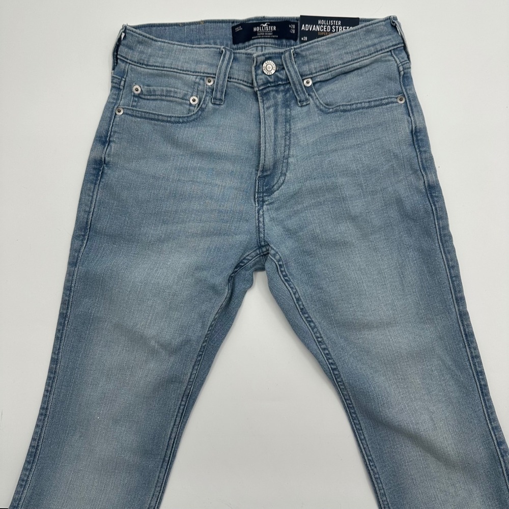 Hollister Advanced Stretch Super Skinny Jeans Light Wash Mens 28x28 NEW NWT
